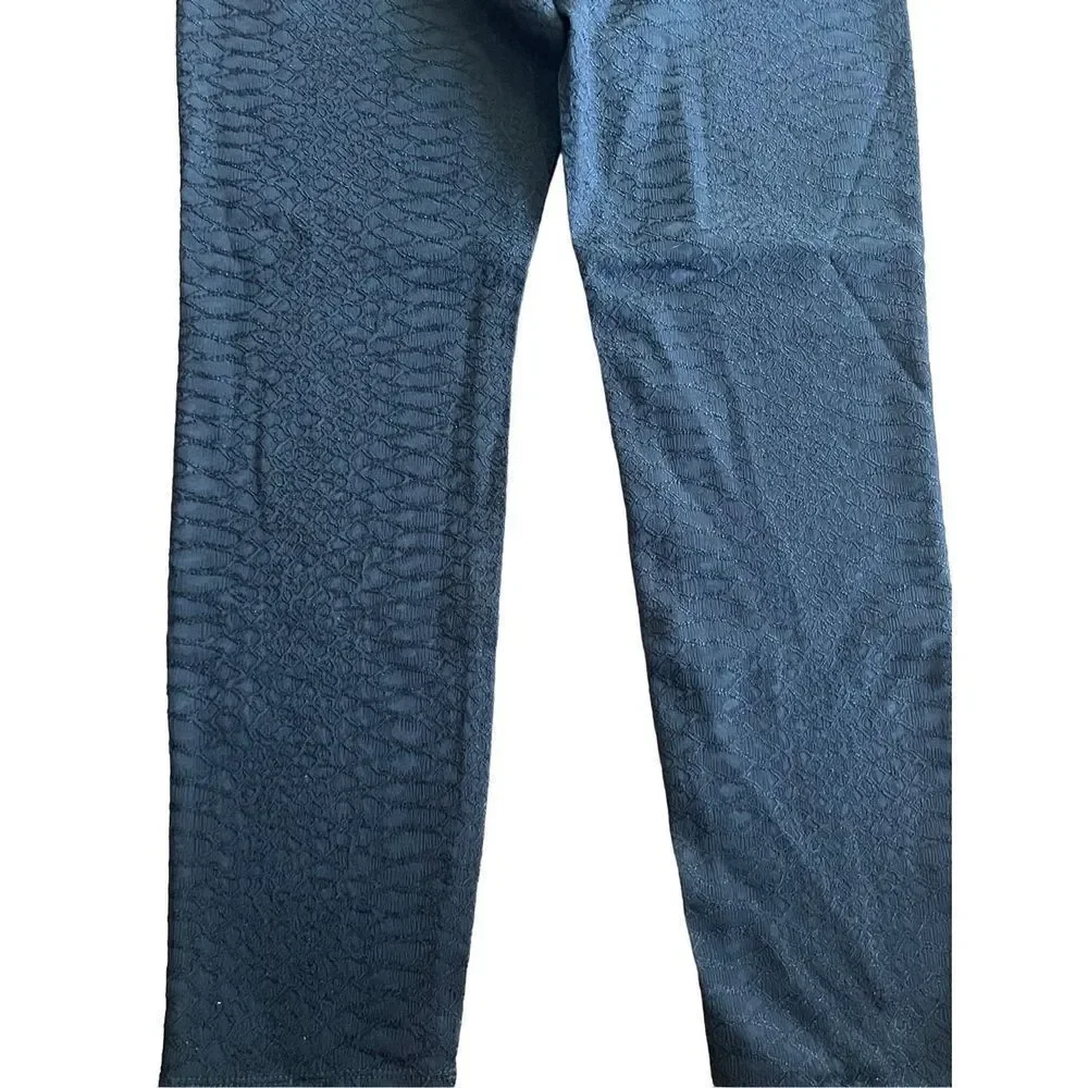 Liverpool Jean Company black jacquard pants with geometric textured patterns all